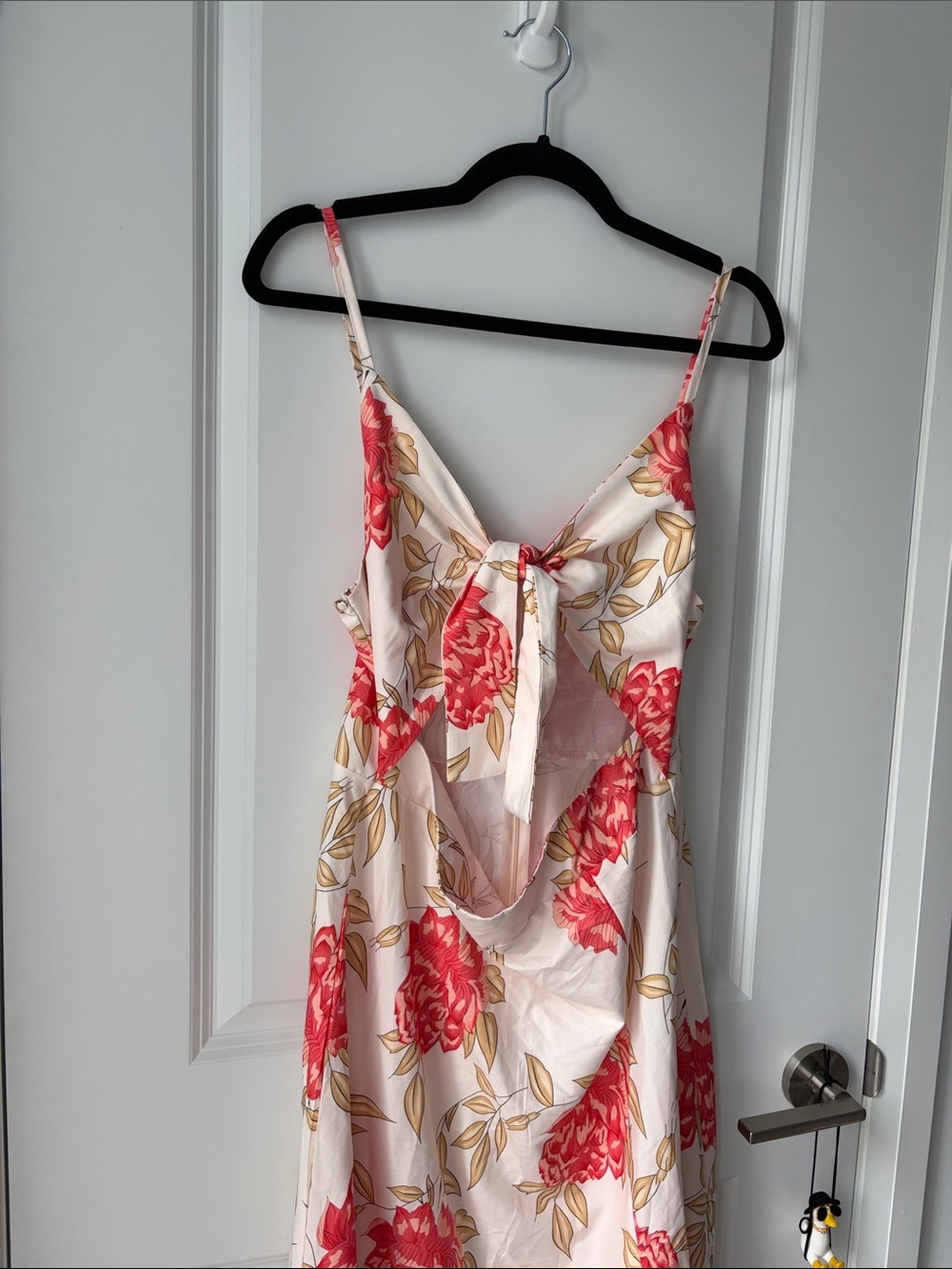 Amazon Tie Front Open Back Floral Slit Beach Dress - Picture 2 of 8